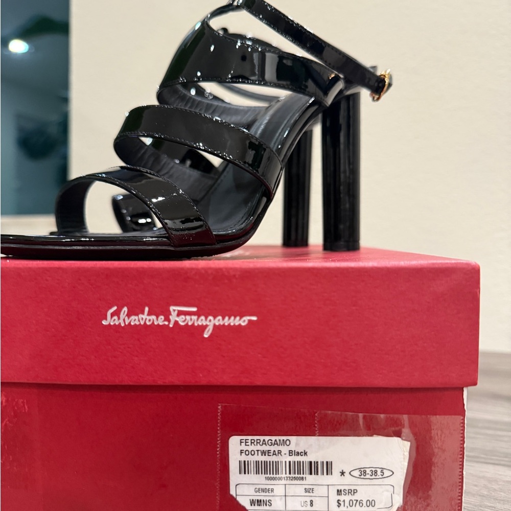 Salvatore Ferragamo Black Multi-Strap High Heel Sandals (size 8) - Picture 6 of 6